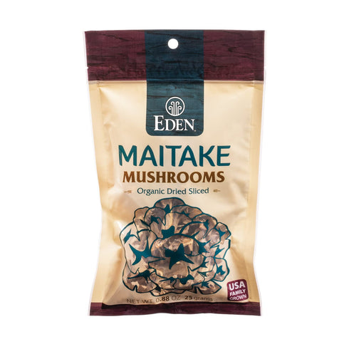 Eden Maitake Mushrooms, Organic, Dried, Sliced, 0.88 oz (25g)