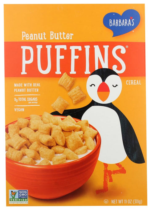 Barbara's Bakery Peanut Butter Puffins Cereal, 11-Ounce Boxes (Pack of 6)