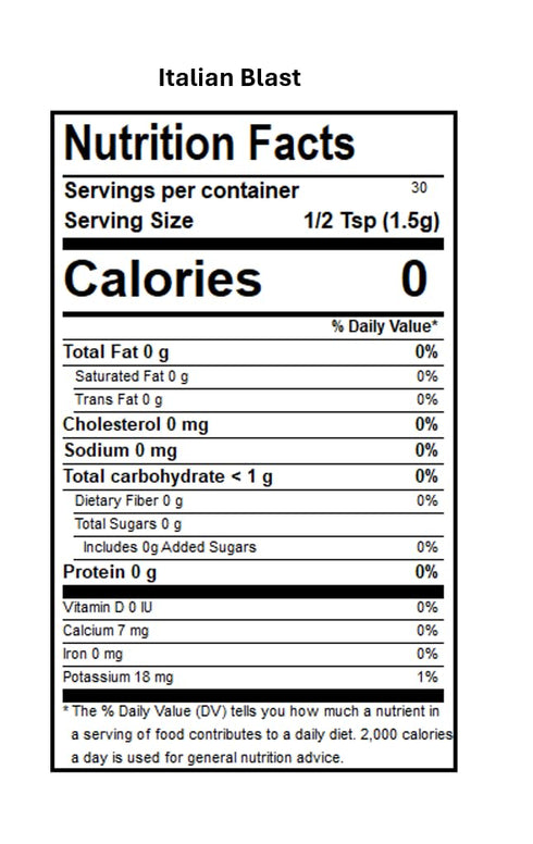 DAK's Spices Italian Blast Seasoning Blend, 1.5 oz - 100% Salt & Sugar Free, Low Carb & Keto Friendly