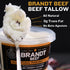 100% 16 oz (1 lb) Brandt Beef Tallow Pure Beef Tallow for Cooking | Tub Beef Tallow for Deep Frying | High Smoke Point