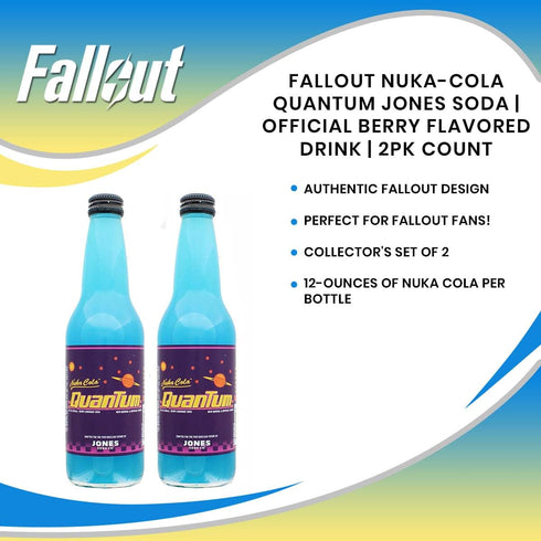 12oz Pack 2 Jones Soda Co. Fallout Nuka-Cola Quantum Official Berry Flavored Nuka-Cola Soda | Bottles of |