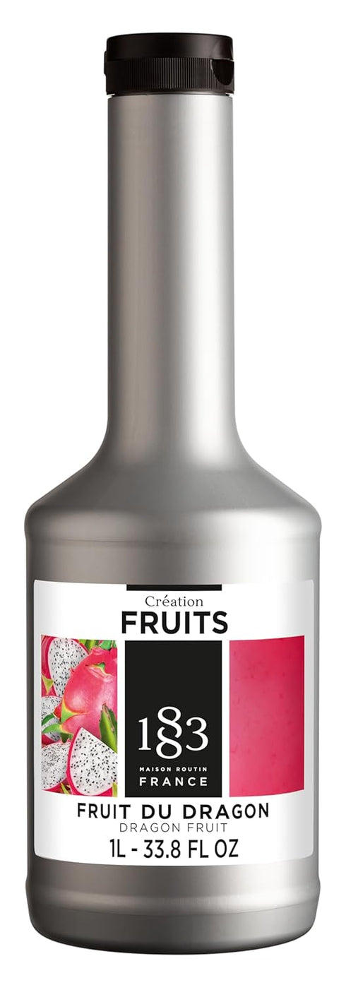 1883 Dragon Fruit Pure Premium French Fruit Pure for Cocktails, Smoothies, Desserts