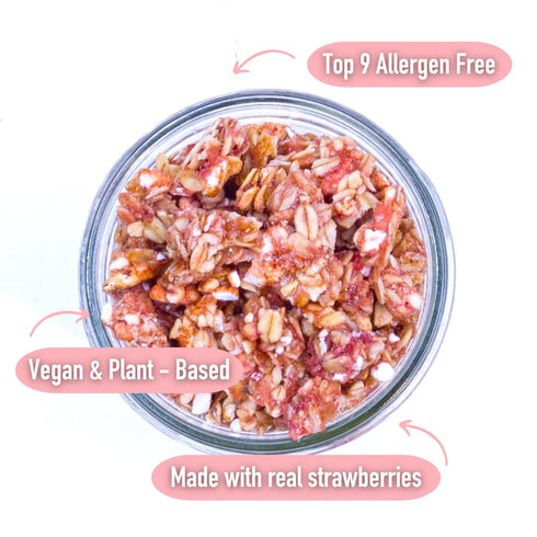 12oz Safe + Fair Strawberry Shortcake Granola Gluten-Free, Dairy-Free & Vegan Snack Allergen-Free, Non-GMO, and No