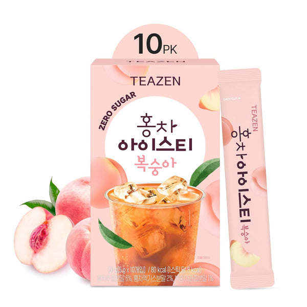 Teazen Summer Peach Iced Tea, Sugar Free, Uva Black Tea, Hydration Drink