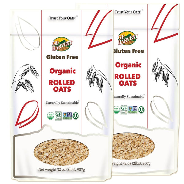 GF Harvest Gluten Free Organic Rolled Oats, 32 Ounce Bag, Pack of