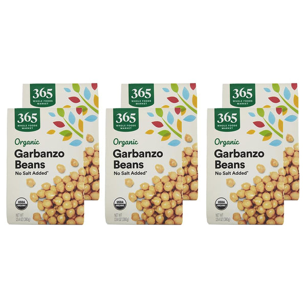 365 by Whole Foods Market, Organic Unsalted Garbanzo Beans, 13.4 Ounce (Pack