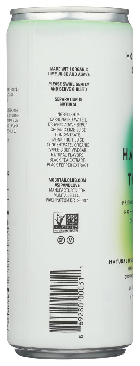1pk 80 Mocktail Club Havana Twist Non-Alcoholic Sparkling Craft Cocktail - Calories, Non-GMO, No Artificial