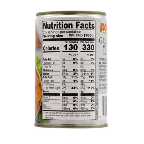 15oz (Pack 6) MW Polar Golden Yams Sweet Potato in Light Syrup