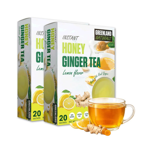 Instant Honey Ginger Tea - Lemon Flavor - Fast Dissolving Tea Crystals