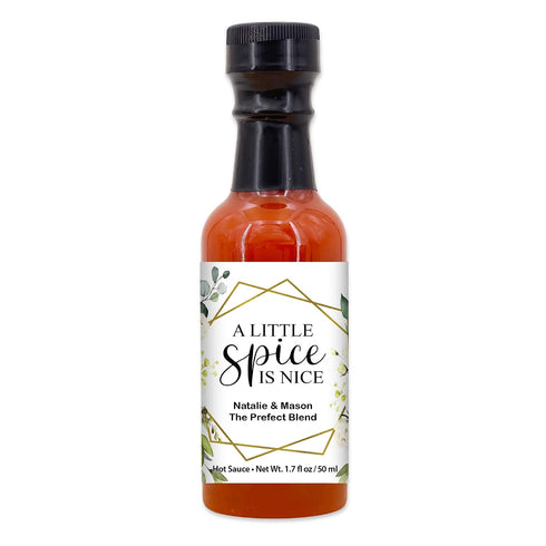 Best Day Ever Spot 1.7oz (Set 12) Geometric Floral Hot Sauce Gifts, Mini Hot Sauce Bottles, Hot Sauce Wedding Favors