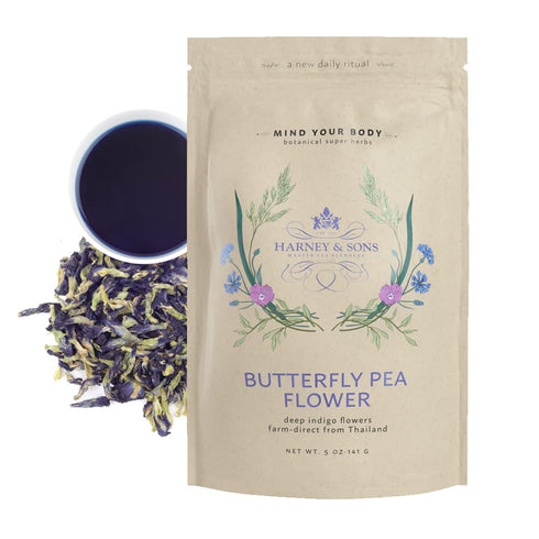 Harney & Sons Butterfly Pea Flower Tea, 5oz Bag of Bright Blue