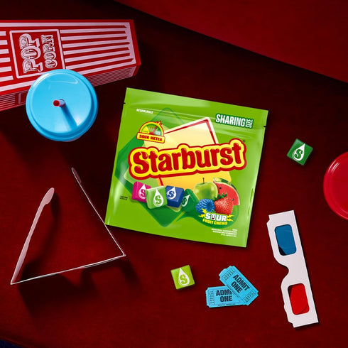 15.6 Oz STARBURST Sour Chewy Candy Individually Wrapped Fruit Chew, Sharing Size, Resealable Bag