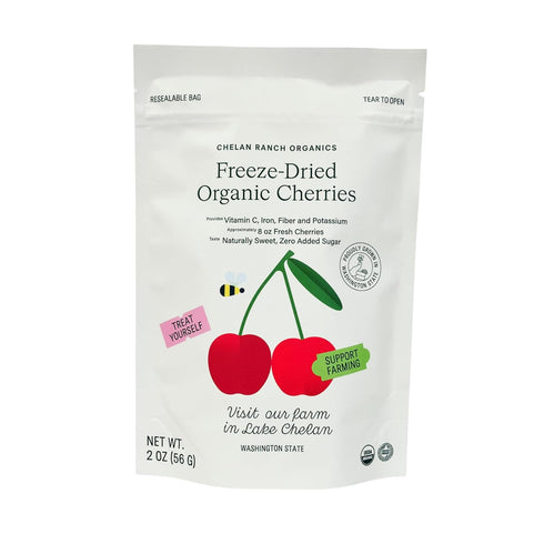 Chelan Ranch Organics Freeze-Dried Organic Cherries, Non-GMO & Vegan, 2 Ounce Bag