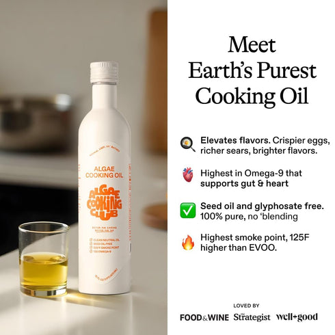 100% 535F Omega-9 (16 oz) Algae Cooking Club Chef-Grade Algae Cooking Oil - Avocado Oil Alternative - High Smoke Point