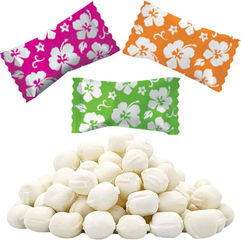 The Dreidel Company Luau Hibiscus Buttermints, Mint Candies, After Dinner Mints, Fat-Free, Individually Wrapped (55