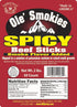 2-lb 5" (50 Buffalo Bills Spicy Ole' Smokies Saddlebag twist-end beef sticks per saddlebag)