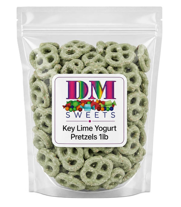 DM Sweets Key Lime Yogurt Covered Pretzels 1 lb Resealable Bag | Sweet &