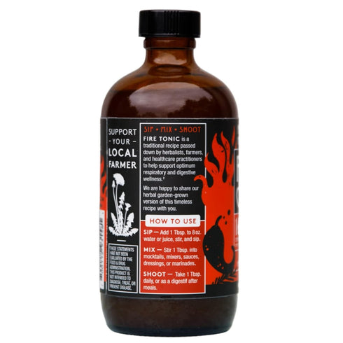 8 Oz Herbal Revolution Fire Cider Apple Cider Vinegar - Certified Organic Non-GMO ACV Infused with Ginger, Horseradish