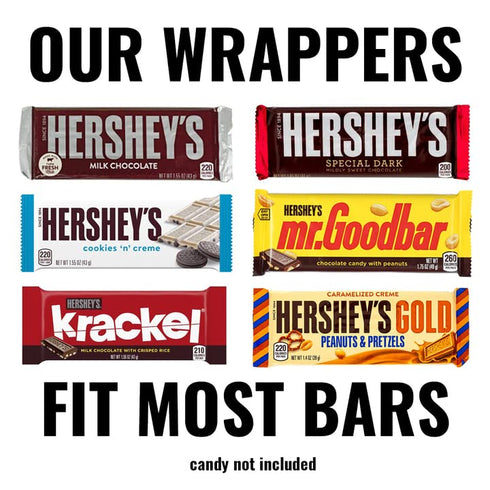 24ct 50th Birthday Party Favors - Custom Wrappers for Chocolate Bars (24 Count) - Candy Not Included