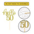 24 Pcs Gold Glitter 50th Birthday Cupcake Toppers for 50th Birthday Party Celebrating Decorations