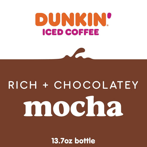 Dunkin' Donuts 13.7 oz, 12 Pack Dunkin' Mocha Iced Coffee Bottle, fl