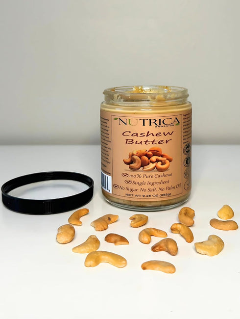 100% 9.25oz (262gr) Pure Cashew Butter, Single Ingredient, No Salt, No Sugar, No Palm Oil, No Additives, Vegan, Plant
