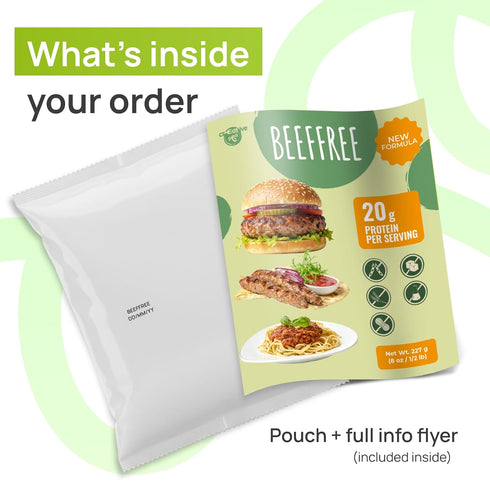 ~2 lb 227g Creative Pea Beef-Style Mix | Makes from | Shelf-Stable Vegan Protein | Just Add Water & Oil | Easy Burgers