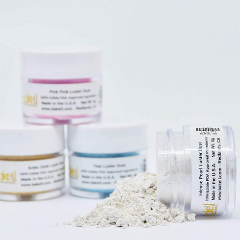 Luster Dust - Intense Pearl White (4g 1x Jar) | Vegan Edible Dust & Paint for Cake Decorating, Desserts, Cocktails
