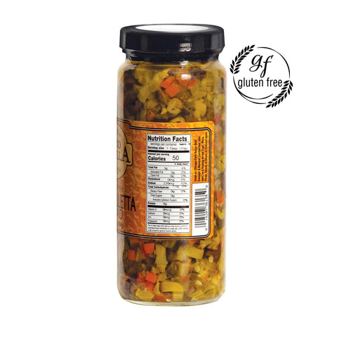 16oz. Enrico Formella Hot Muffuletta Salad - Gluten Free Italian Olive Mix - New Orleans Style Sicilian Sandwich
