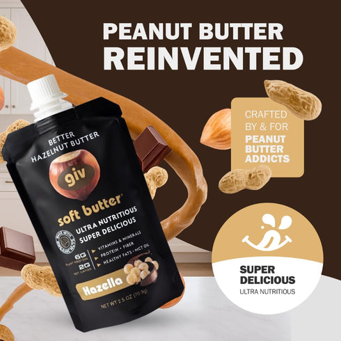 Organic Classic Decadent Hazelnut Butter Spread with Cacao - All Natural, No Added Sugar, Monk Fruit Sweetener, MCT
