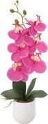 Ashland 16" Pink Orchid in Ceramic Pot, Summer Home Decor