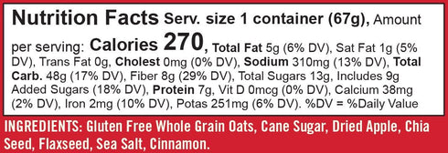 Bob's Red Mill Apple & Cinnamon Gluten Free Oatmeal Cup (Single Serve)