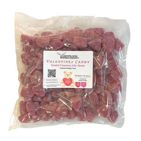 2 LB Yankee Traders Sanded Cinnamon Jelly Hearts - (Valentines)
