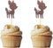 Morndew 24 PCS Brown Glitter Baby Deer Fawn Cupcake Toppers for Baby Shower, Woodland Party Decorations
