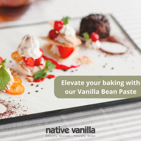 100% 4 oz (Pack 2) Vanilla Bean Paste - Native Vanilla - All Natural Pure Vanilla Bean Paste - Made with Organic Agave