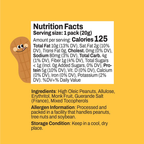 Packs,High (9 20g, 3 By Nutz No Added Sugar Peanut Butter Oleic,High Protein,Diabetes Friendly,Non-GMO x Boxes)