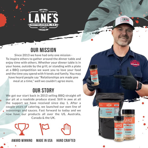 Lane's Cubano Cuban Seasoning Rub, All-Natural Cuban Spice Blend, Perfectly Balanced Taste for Your Favorite Hamburgers