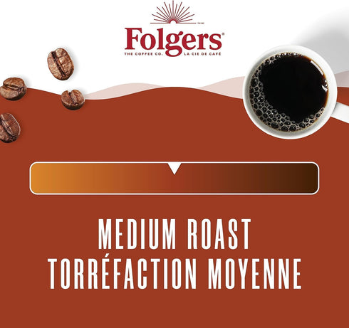 816g Folgers Classic Roast Medium Dark Roast, Ground Coffee, Canister