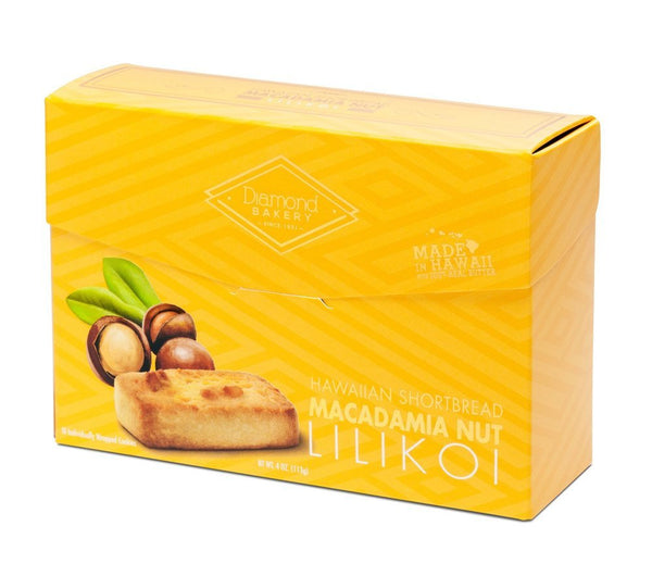 Diamond Bakery Hawaiian Shortbread Macadamia Nut Cookies, Lilikoi, 4 Ounce (113g) - Delicious Treat