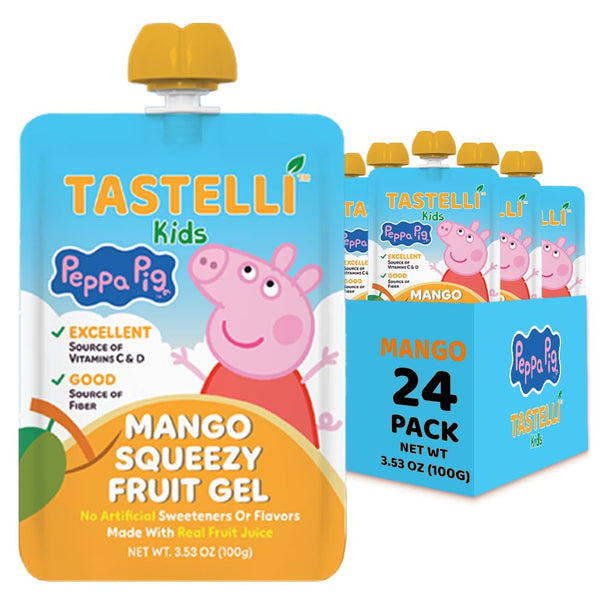 Tastelli Peppa Pig Kids Squeezy Fruit Gel Mango Flavor No Artificial Sweeteners