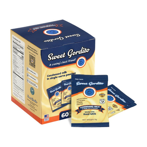 Sweet Gordito Sweetened Condensed Milk Packets 60 Pack Travel Coffee Creamer Singles,