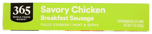 365 by Whole Foods Market 7 oz , Breakfast Chicken Sausage