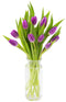 KaBloom - Bouquet of 10 Purple Tulips with Vase - Fresh Flowers