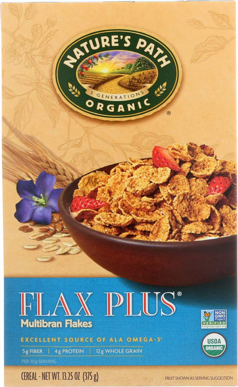 Nature's Path, Organic, Flax Plus Multibran Flakes Cereal, 13.25 oz (375 g)(pack