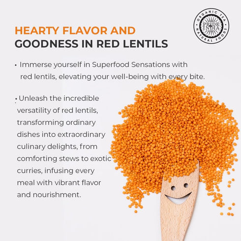 3.0 Pride Of India - Indian Split Masur Red Lentils - Protein & Fiber Rich Masoor Dal, Pound Jar