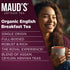 Maud's Organic English Breakfast Black Tea Pods, 24 ct, Recyclable Single Serve Pods, 100% Gourmet Blended Tea Leaves,