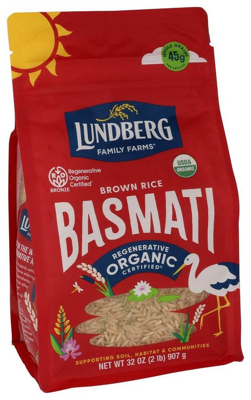 Lundberg Basmati Rice, Organic Long Grain Brown Rice - Non-Sticky, Fluffy Aromatic