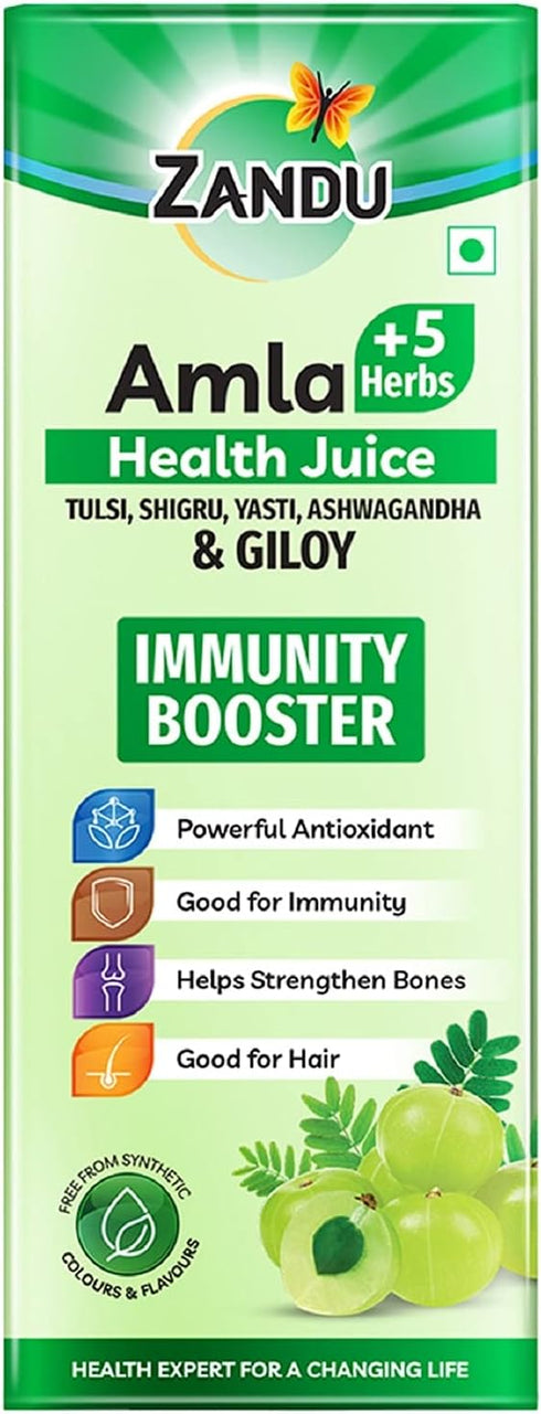 Zandu Amla 33.81 Oz (1Litre) Pure Juice | Source of Natural Vitamin C | Traditional Indian Gooseberry Beverage | Pure