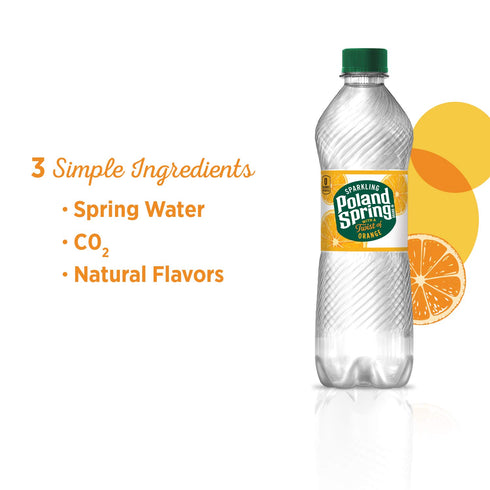 16.9 oz. (Pack 8) Poland Spring Sparkling Water, Orange, Bottles