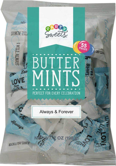 300 7-Ounce (Pack 6) Party Sweets Always & Forever Buttermints by Hospitality Mints, Appx mints, Bags